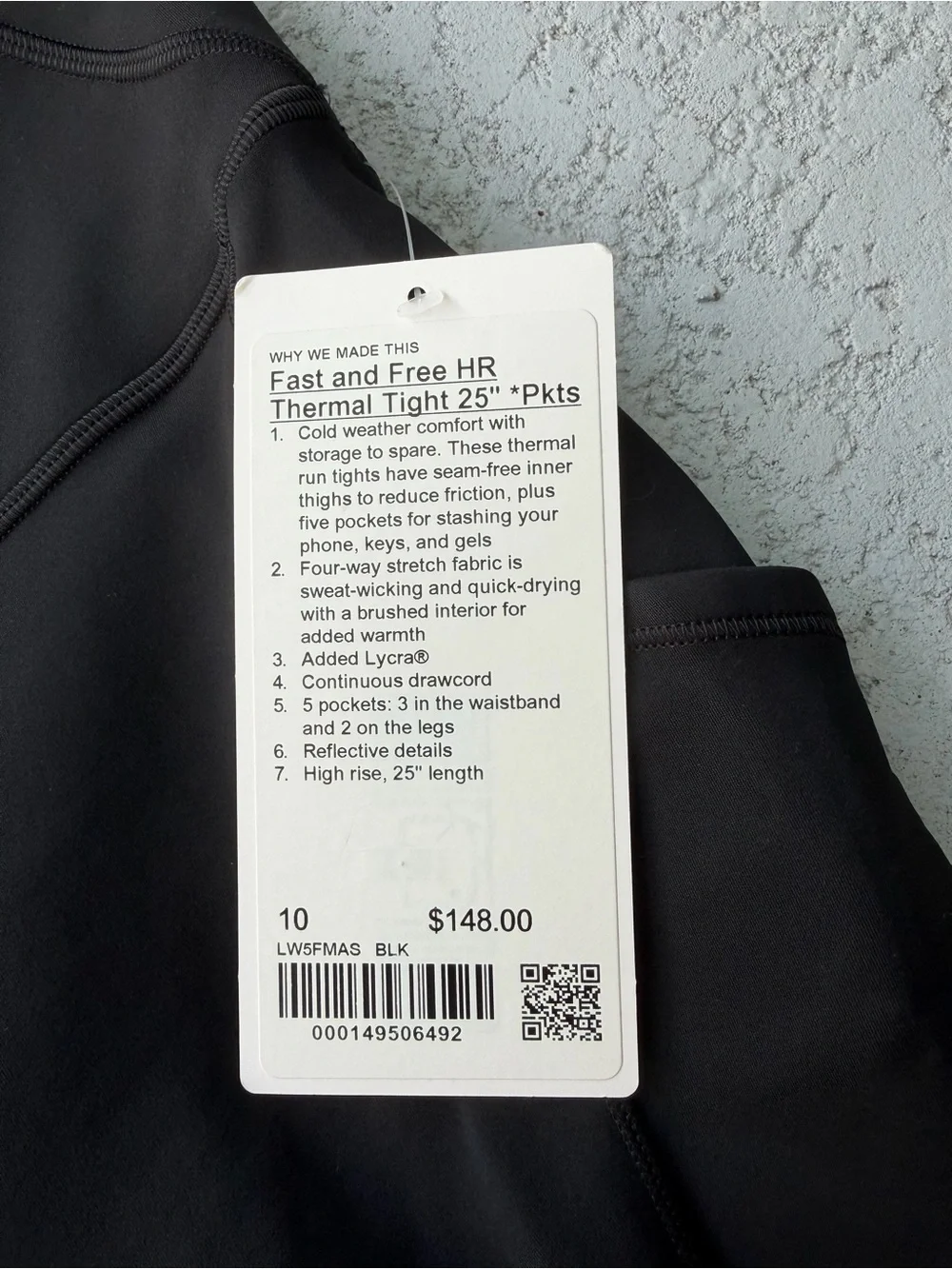lululemon athletica Black High-Rise Workout Leggings with Pocket Details